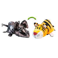 М'яка іграшка з паєтками 2 в 1 - ZooPrяtki - СЛОН - ТИГР (30 cm)