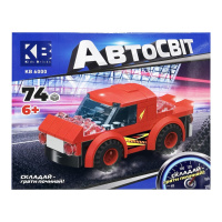 Дитячий конструктор-машинка KB 6000(Red) від 6 років, 74 деталі