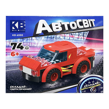 Дитячий конструктор-машинка KB 6000(Red) від 6 років, 74 деталі