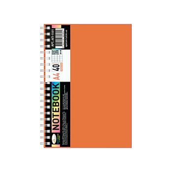 Блокнот А4 АП-1501(Orange) 40 аркушів, пружина збоку