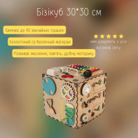 Розвиваюча іграшка Бізікуб Temple Group TG200126 30х30х30см Натуральний