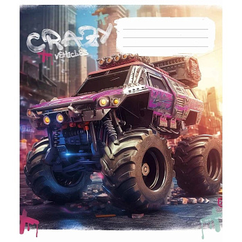 Зошит загальний "Monster trucks" 048-3283L-2 у лінію, 48 аркушів