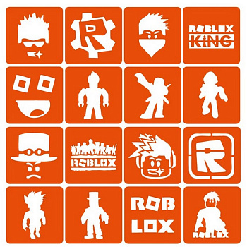 Набір трафаретів для біо-тату "Roblox" Roblox_simple-16