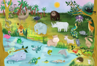 Дитяча навчальна гра з багаторазовими наклейками "ZOO Абетка" (КП-005) KP-005 укр. мовою