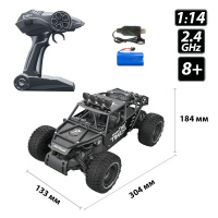 Автомобіль OFF-ROAD CRAWLER з р/к - RACE (матовий чорний, метал. корпус, акум.6V, 1:14)