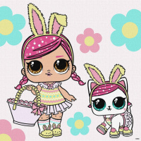 Картина за номерами "L.O.L. Surprise! Spring Bling Hops with Kittea" KHO1102, 40х40 см