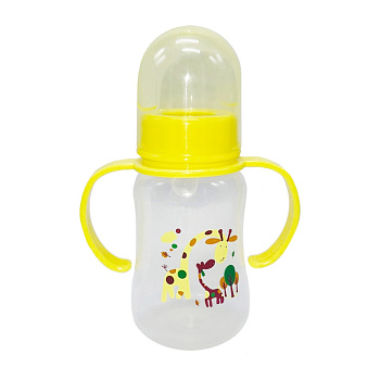 Пляшечка для годування з ручками MGZ-0205(Yellow) жовтий, 150 мл