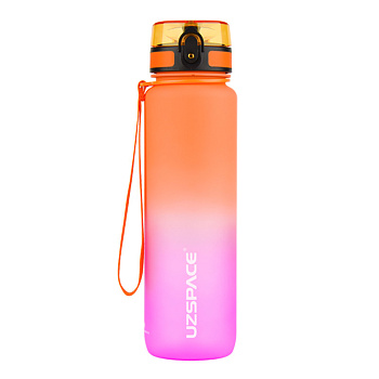 Пляшка для води UZSPACE 3038(Orange-Pink) 1000 мл, помаранчево-рожева