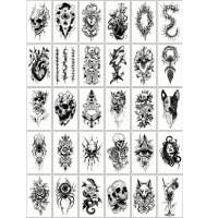 Набір дитячих тимчасових татуювань "Чорні міні №5" black-tattoo-mini-set-5-T