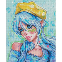 УЦІНКА! Алмазна мозаїка "Блакитноока модниця" ©nila_art_art AMO7606-UC 40х50 см
