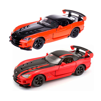 Автомодель - DODGE VIPER SRT10 ACR  (ассорті помаранч-чорн металік, червоно-чорн металік, 1:24)