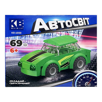 Дитячий конструктор-машинка KB 6000(Green) від 6 років, 69 деталей