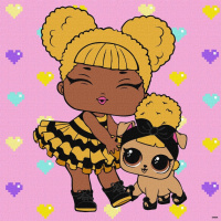 Картина за номерами "L.O.L. Surprise! Queen Bee With Queen Pup" KHO6287, 40х40 см