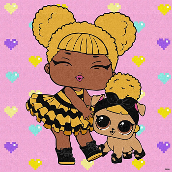 Картина за номерами "L.O.L. Surprise! Queen Bee With Queen Pup" KHO6287, 40х40 см
