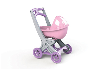 Коляска для ляльок з люлькою Doloni Toys 0121/04 Сіро-рожева