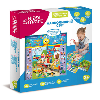 Електронна логічна гра "Вікторина навколишній світ" Kiddi Smart 157-A-0022-UA, зі світлом і звуком