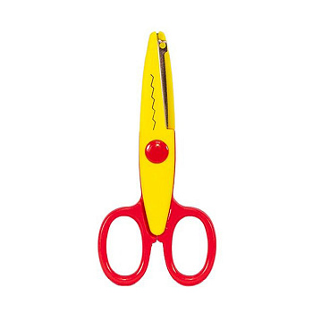 Ножиці дитячі 80685(Red-Yellow) з фігурним лезом