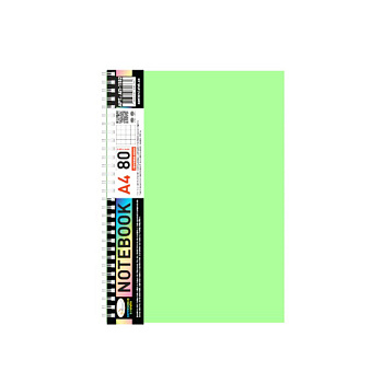 Блокнот А4 АП-1502(Light Green) 80 аркушів, пружина збоку