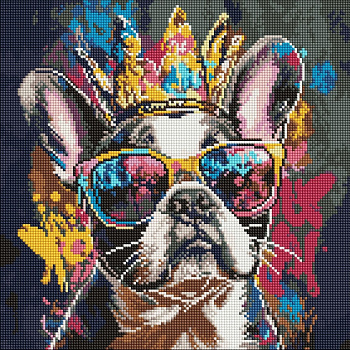 Алмазна мозаїка "Яскравий бульдог" ©art_selena_ua AMO8205, 40х40 см