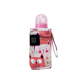 Портативний підігрівач для дитячих пляшечок "Котик" MGZ-0221(Pink) 