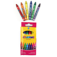 Набір дитячих воскових олівців "Crayons" 8496-6, 90 мм, 6 кольорів