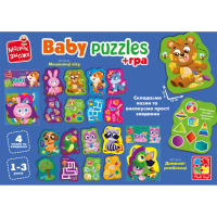 Пазли максі з грою Малюк Зможе «Лісові звірі» Vladi Toys VT1722-22 Укр