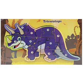 Дерев'яний пазл-вкладиш "Triceratops" MD 1924-9, 10 елементів