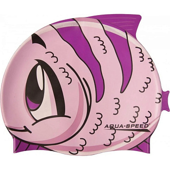 Шапка для плавання "ZOO Fish" 5528 Aqua Speed ​​115-fish, рожева рибка, OSFM