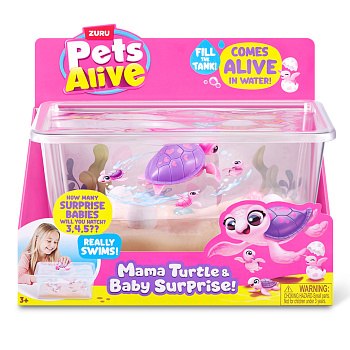 Інтерактивний ігровий набір Мама черепаха із сюрпризом Pets & Robo Alive 9560 "Mama & Baby Surprise"