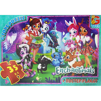 Дитячий пазл класичний "Enchantimals" EA200 постер 35 елементів