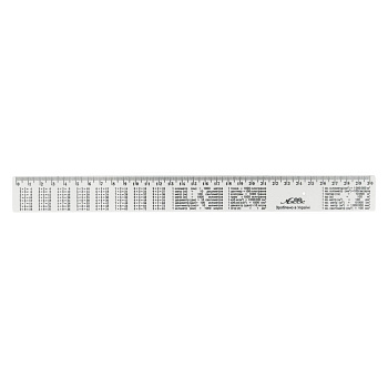 Лінійка з табличкою множення AS-0612, К-9052 білий, пластикова, 30 см