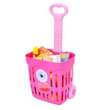 Дитячий візок із продуктами 35631(Pink) 49 продуктів