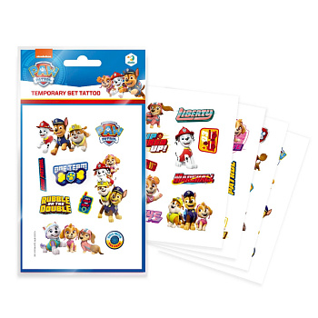 Набір дитячих тимчасових татуювань "Paw Patrol Команда" 200435, 4 листи